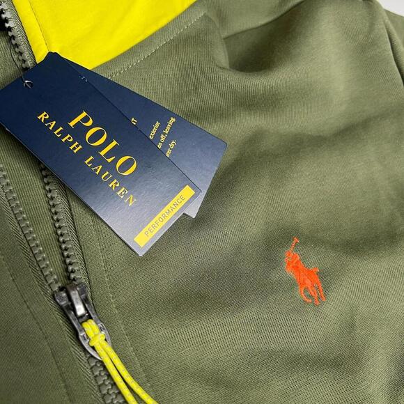 Polo Ralph Lauren Men's Double Knit Half Zip Sweatshirt Green Yellow $168 New - Picture 12 of 13